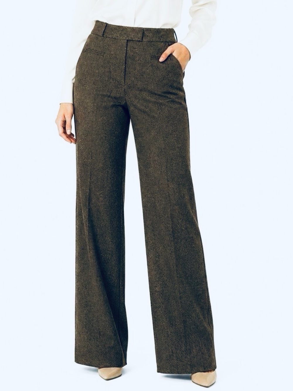 Ellen Tracy Black And Metallic Gold Wide Leg Stretch Pants Size 6 NEW With Tags